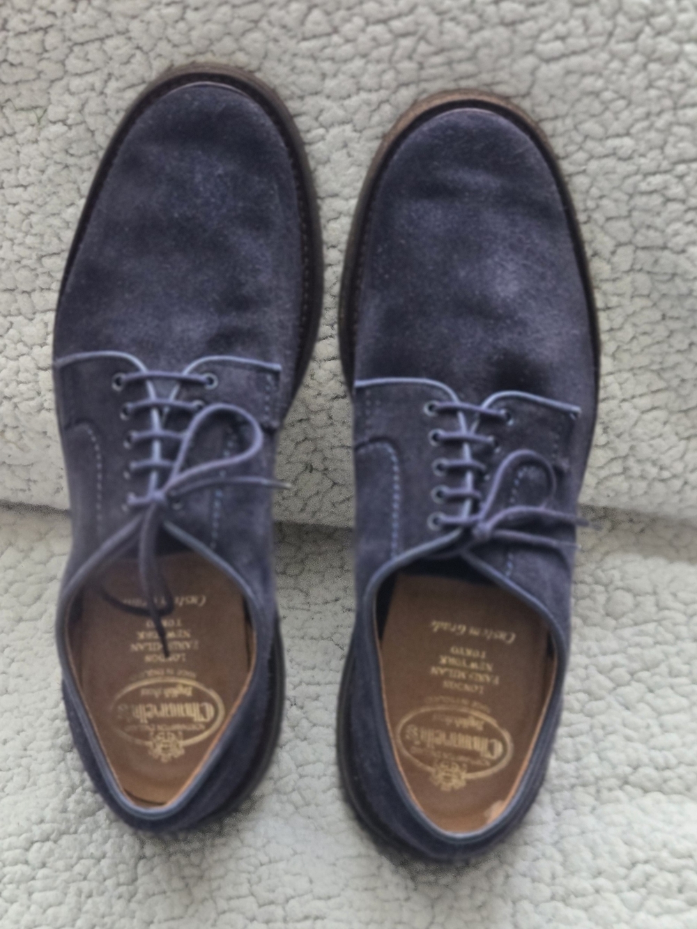Church's Classic Men's Suede Derby Shoes - Navy Blue
